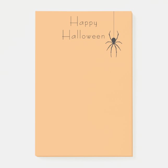 Post-it® Happy Halloween Black Spider Orange Post-It Notes (Devant)