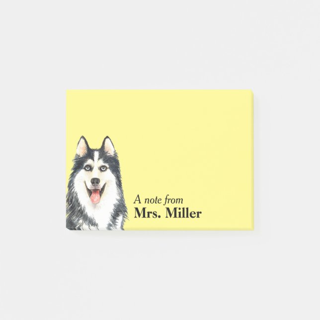 Post-it® Happy Husky Notes personnalisées (Devant)