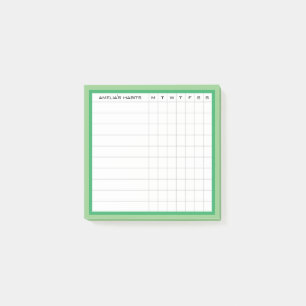 Post-it® Happy Stripe Collection Habit Tracker en vert