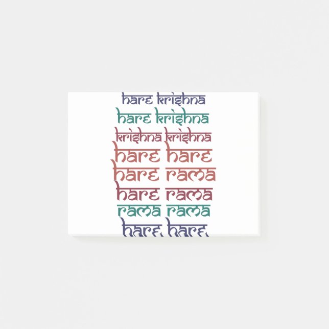 Post-it® Hare Krishna Hare Krishna Mantra Chantant l'hindou (Devant)