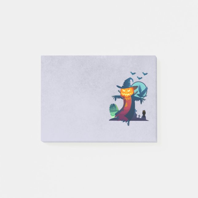 Post-it® Haunted Halloween Citrouille Head Scarecrow Éffray (Devant)