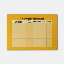Post-it hebdomadaire de travail
