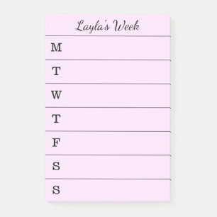 Post-it® Hebdomadaire rose nommé de manuscrit pour faire