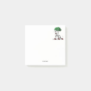 Post-it® Héritier de Greyhound Whippet avec arbre héraldiqu