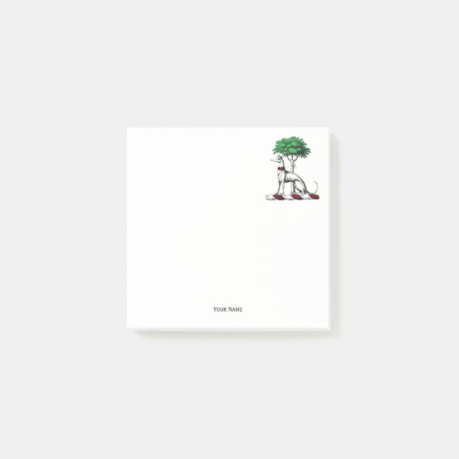 Post-it® Héritier de Greyhound Whippet avec arbre héraldiqu (Devant)
