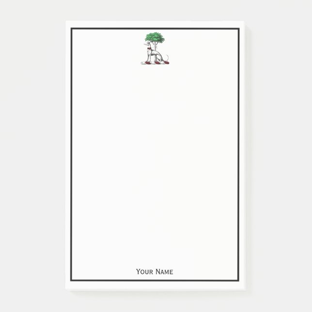 Post-it® Héritier de Greyhound Whippet avec arbre héraldiqu (Devant)