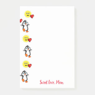 Post-it® Heureuse Sainte-Valentin Penguin Publier une note