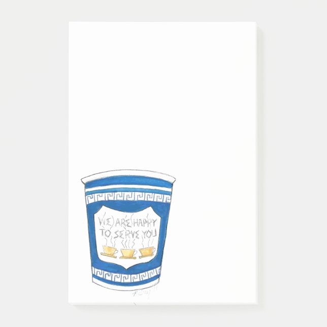 Post-it® Heureux de vous servir NYC Greek Coffee Cup Post i (Devant)
