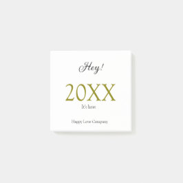 Post-it® Hey it's new year add year gold black simple. Mini