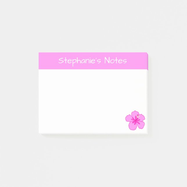 Post-it® Hibiscus rose personnalisé Fleur mignonne hawaïenn (Devant)