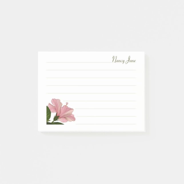 Post-it® Hibiscus rose tropical Photographie florale (Devant)