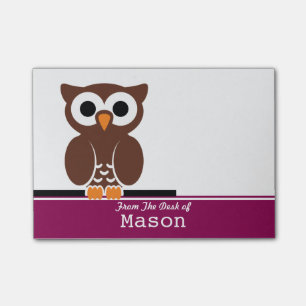 Post-it® Hibou Brown drôle personnalisé