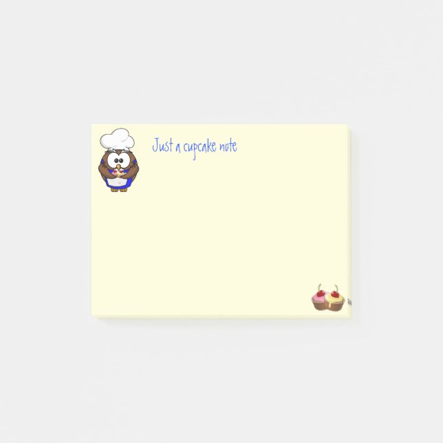 Post-it® hibou cuisinier de cupcake (Devant)