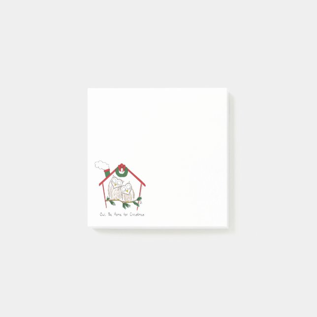Post-it® Hibou de Noël sera à la maison Mignon (Devant)