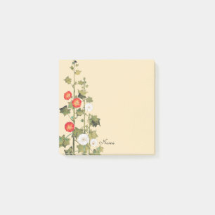 Post-it® Hollyhock Flowers Art Post It Personal Note Pad