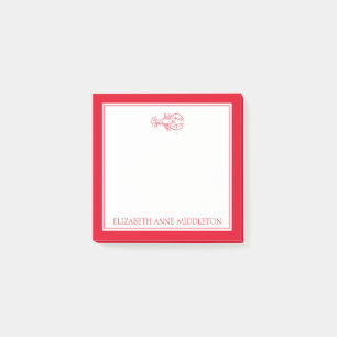 Post-it® Homard blanc et rouge de Preppy côtier Personnalis