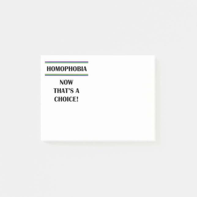Post-it® Homophobie. C'est un choix. (Devant)