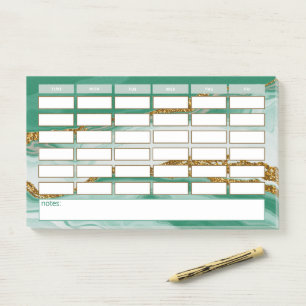 Post-it® Horaire hebdomadaire de l'école moderne en marbre 