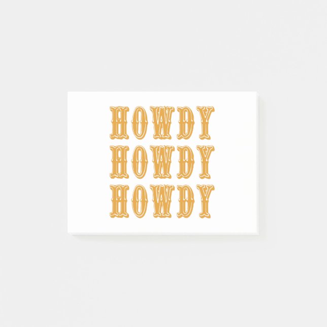 Post-it® Howdy Howdy Howdy Cool Cowboy Western (Devant)