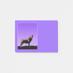 Post-it® Howling Wolf at Sunset - Art faunique original