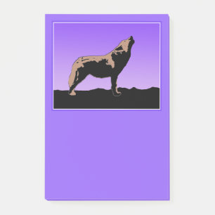 Post-it® Howling Wolf at Sunset - Art faunique original