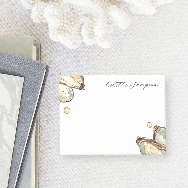 Post-it® Huître d'aquarelle côtière personnalisée (Créateur téléchargé)