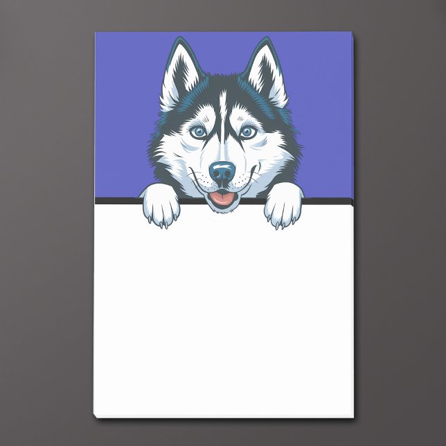 Post-it® Husky Cute Sibérien Husky Amoureux des chiens Cade (Cute Husky Post-it Notes with a peeking Siberian Husky for dog lovers.)