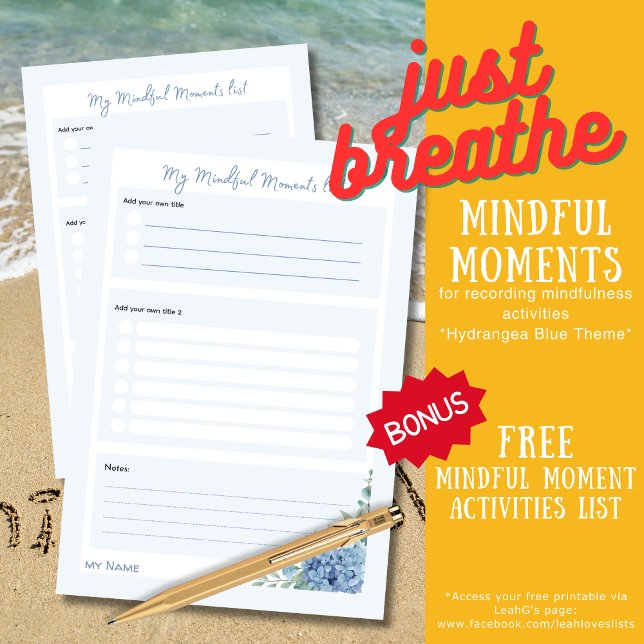 Post-it® Hydrangea Floral 'Mes Moments Mindful Lists' (Créateur téléchargé)