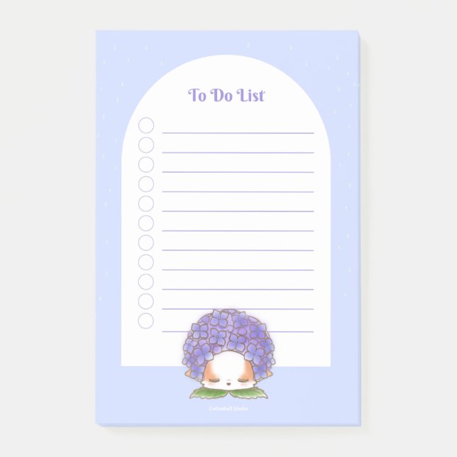 Post-it® Hydrangea Mochi Rainy Days Purple Blue Flower (Devant)