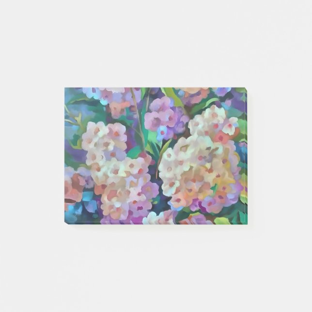 Post-it® Hydrangée artistique Hortensia Art Abstrait floral (Devant)