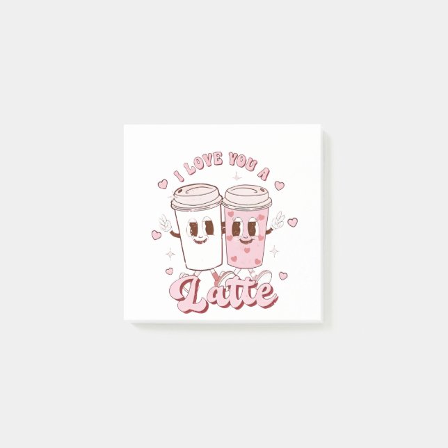 Post-it® I Lote a Latte Super Bubble Tea Valentine Lovers (Devant)