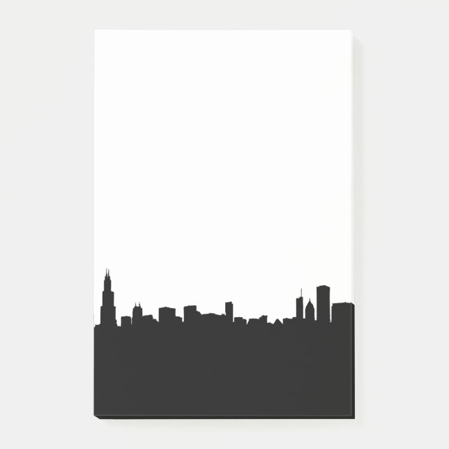 Post-it® Icônes architecturales de Chicago City en Silhouet (Devant)