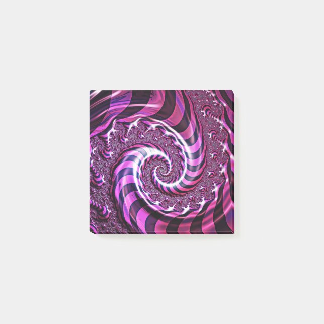 Post-it® Illusion de spirale rose et noire (Devant)