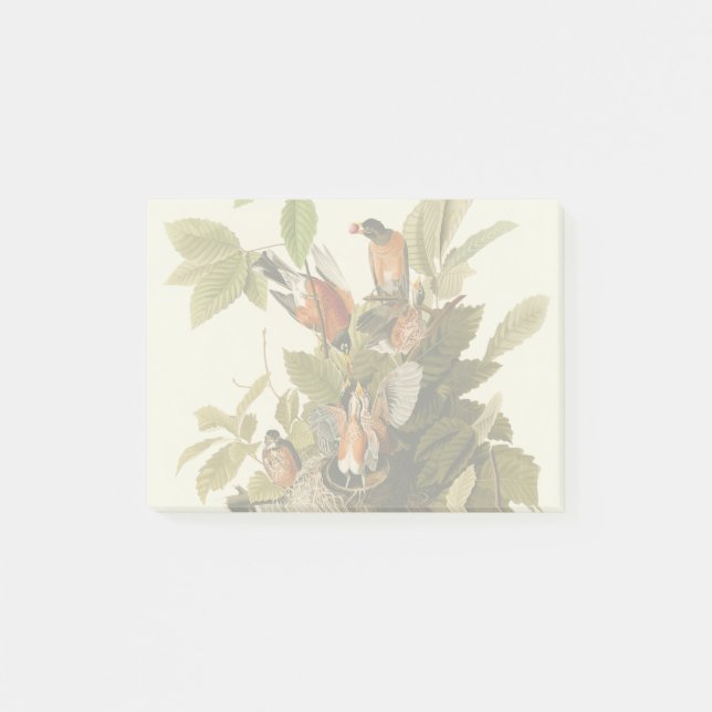 Post-it® Illustration Audubon American Robin Wildlife Bird (Devant)