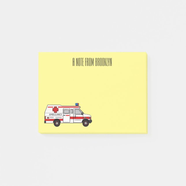 Post-it® Illustration d'ambulance (Devant)
