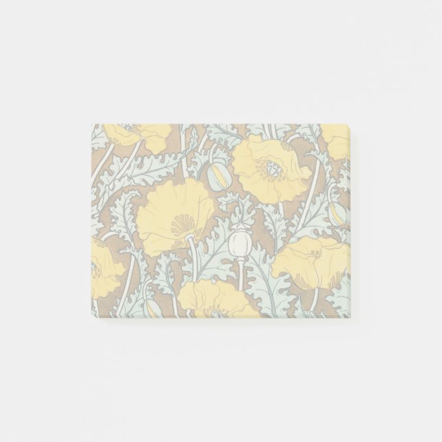 Post-it® illustration d'art pavot fleur jaune (Devant)