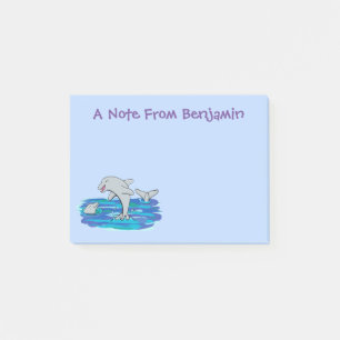 Post-it® Illustration de dauphins heureux adorables