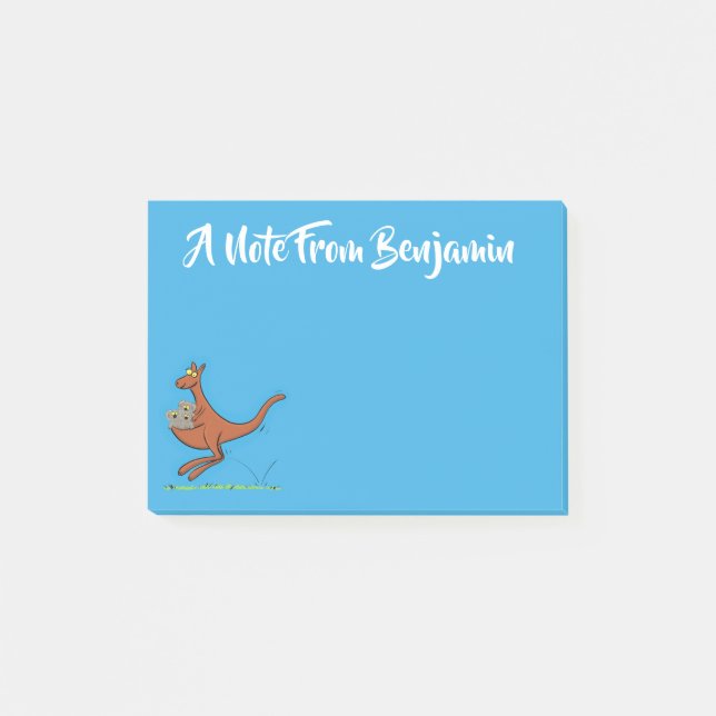 Post-it® Illustration de dessin animé Cute kangaroo et koal (Devant)