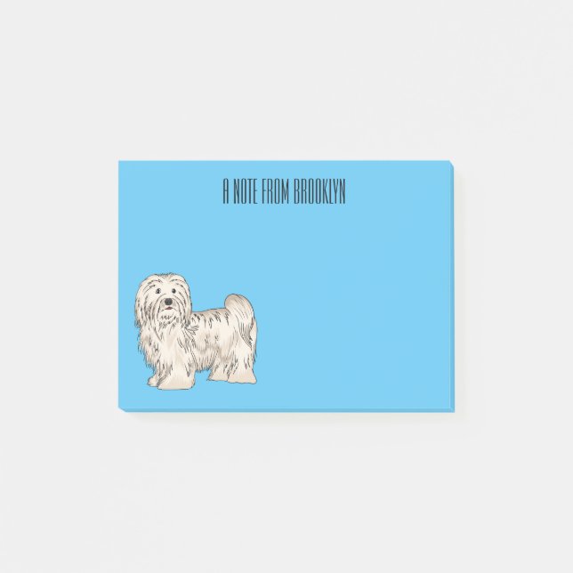 Post-it® illustration de dessin animé de chien havanais  (Devant)