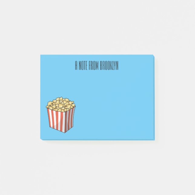 Post-it® Illustration de dessin animé Popcorn (Devant)