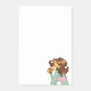 Post-it® Illustration de fille au café cosy du matin