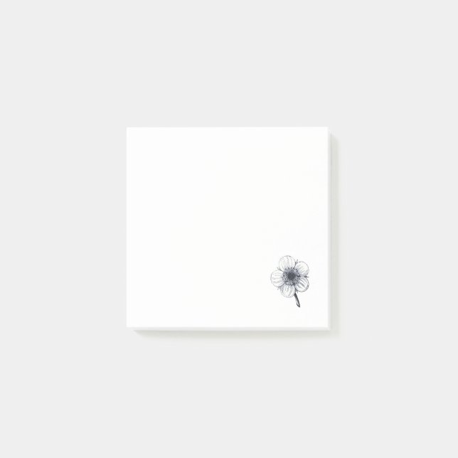 Post-it® Illustration de fleur vintage. (Devant)