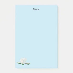 Post-it® Illustration de fleurs de lotus blanc personnalisé