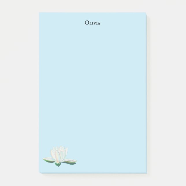 Post-it® Illustration de fleurs de lotus blanc personnalisé (Devant)