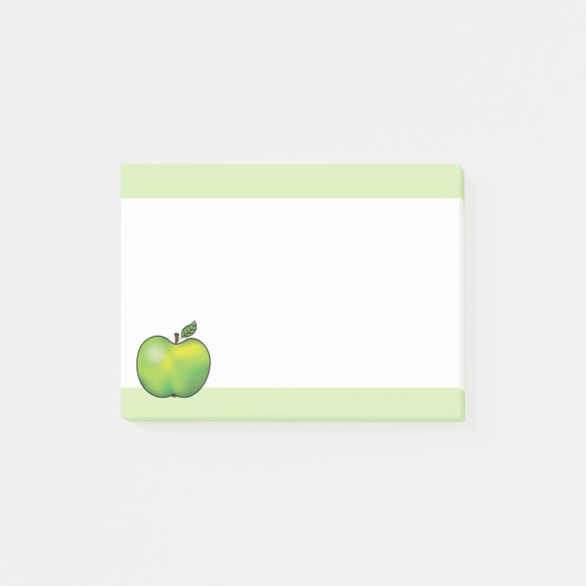 Post-it® Illustration de fruits de pomme de dessin vert (Devant)