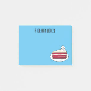 Post-it® Illustration de gâteau en velours rouge