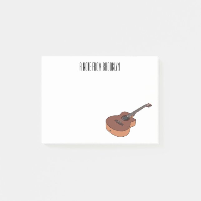 Post-it® Illustration de guitare acoustique (Devant)