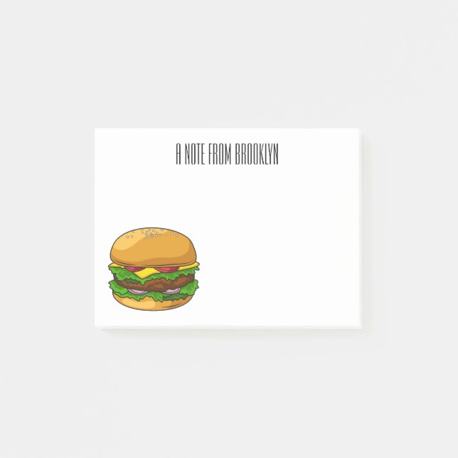 Post-it® Illustration de Hamburger (Devant)