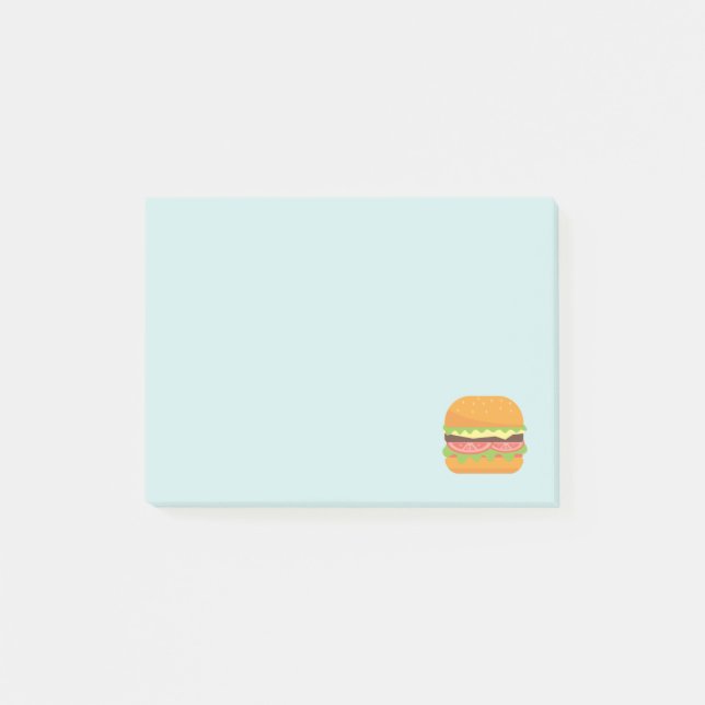 Post-it® Illustration de hamburger avec tomate et laitue (Devant)
