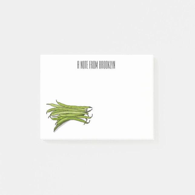 Post-it® Illustration de haricots verts (Devant)